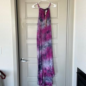 Tie die Sun dress. Never worn. Fuschia/navy color.